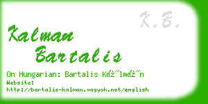 kalman bartalis business card